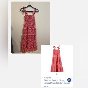 Maison Me (Maisonette) Red Gingham Brooklyn Dress XS